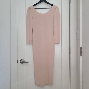 Alice +Olivia Nude Bodycon Midi Dress